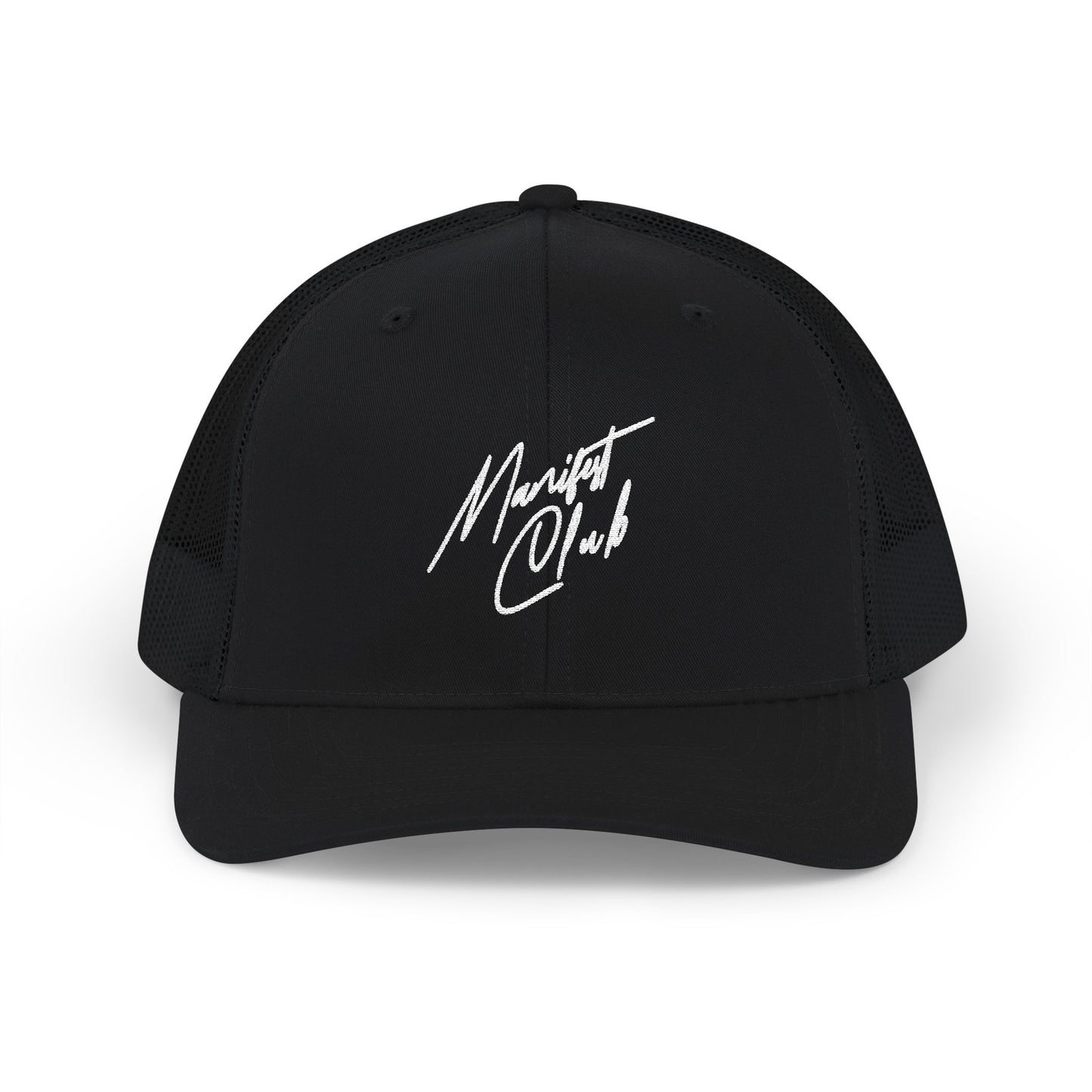 Black Manifest Club Script Meshback Cap