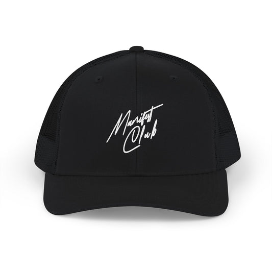 Black Manifest Club Script Meshback Cap