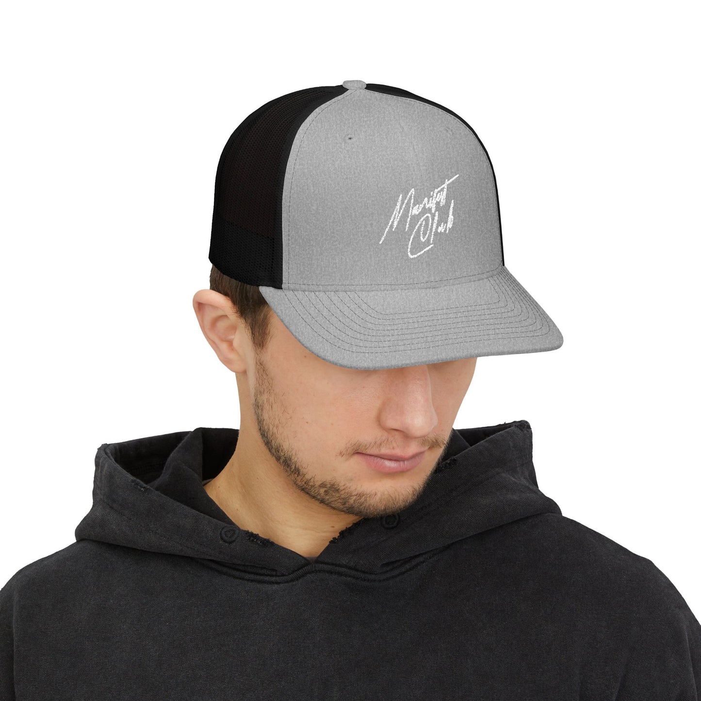 Black Manifest Club Script Meshback Cap