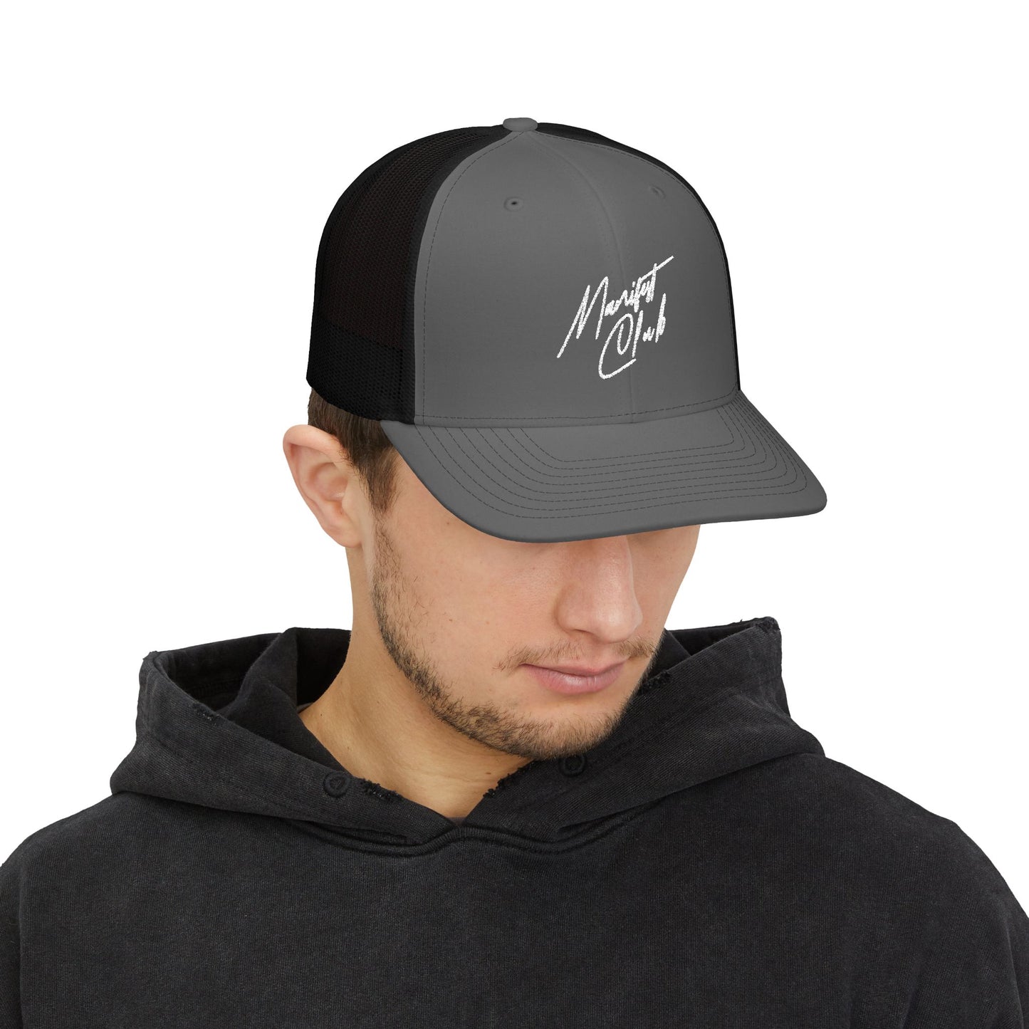 Black Manifest Club Script Meshback Cap